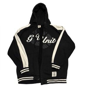 Vintage G-Unit 50 Cent Heavyweight Zip Up Hoodie 3XL Black Y2K Hip Hop
